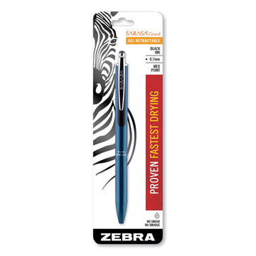 Zebra® Sarasa Grand Gel Pen, Retractable, Medium 0.7 Mm, Black Ink, Turquoise Barrel freeshipping - TVN Wholesale